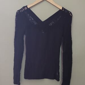 Elegant Black Lace Women's Top